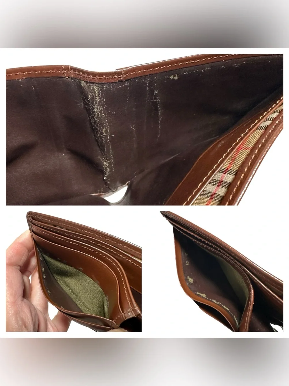 Burberry Brown Leather & Nova Check Men’s Bifold Wallet with Box